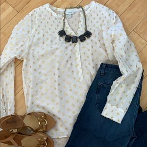 J.Crew Sheer Gold Star Top